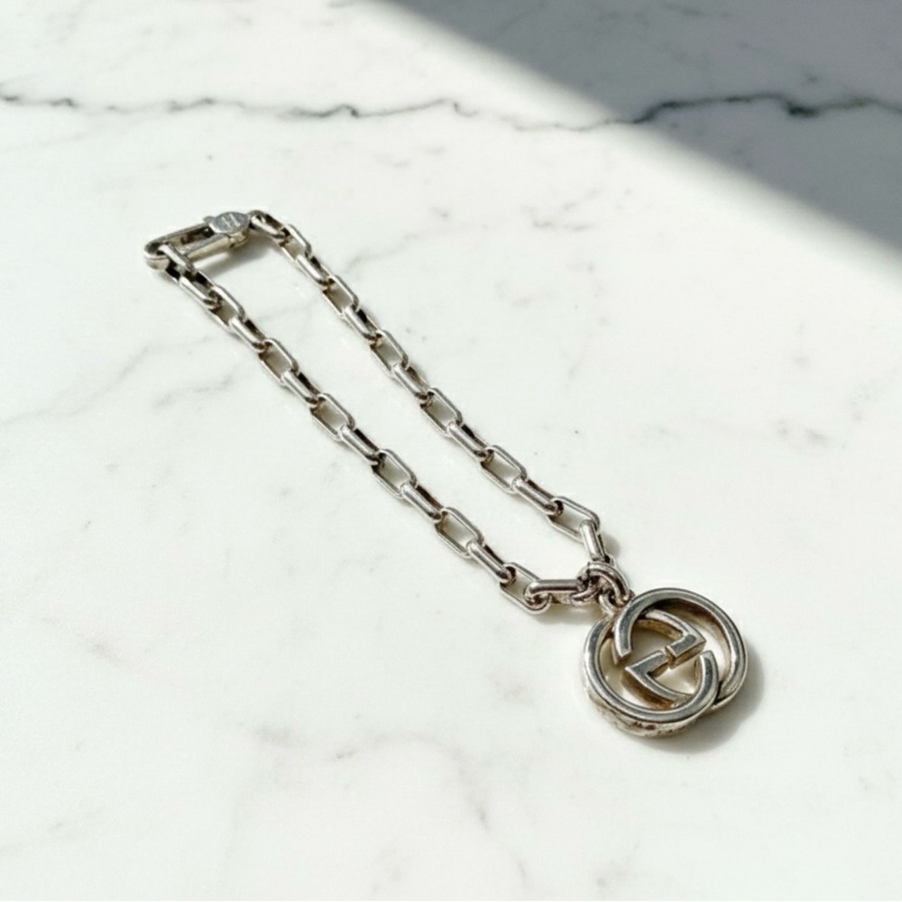 Authentic Gucci Interlocking G Sterling Silver Pe… - image 3